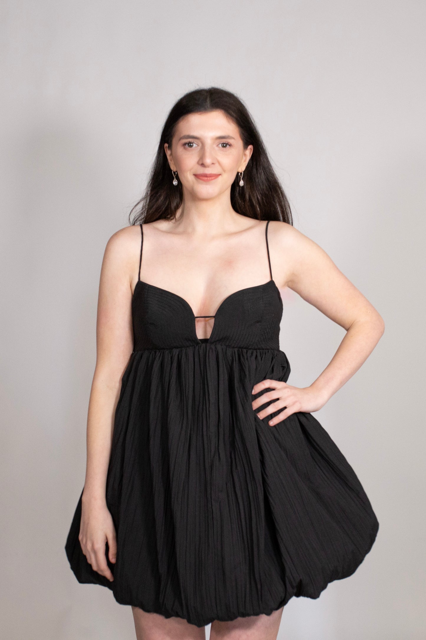 Acler | Palermo Mini Dress | Black with Spaghetti Straps