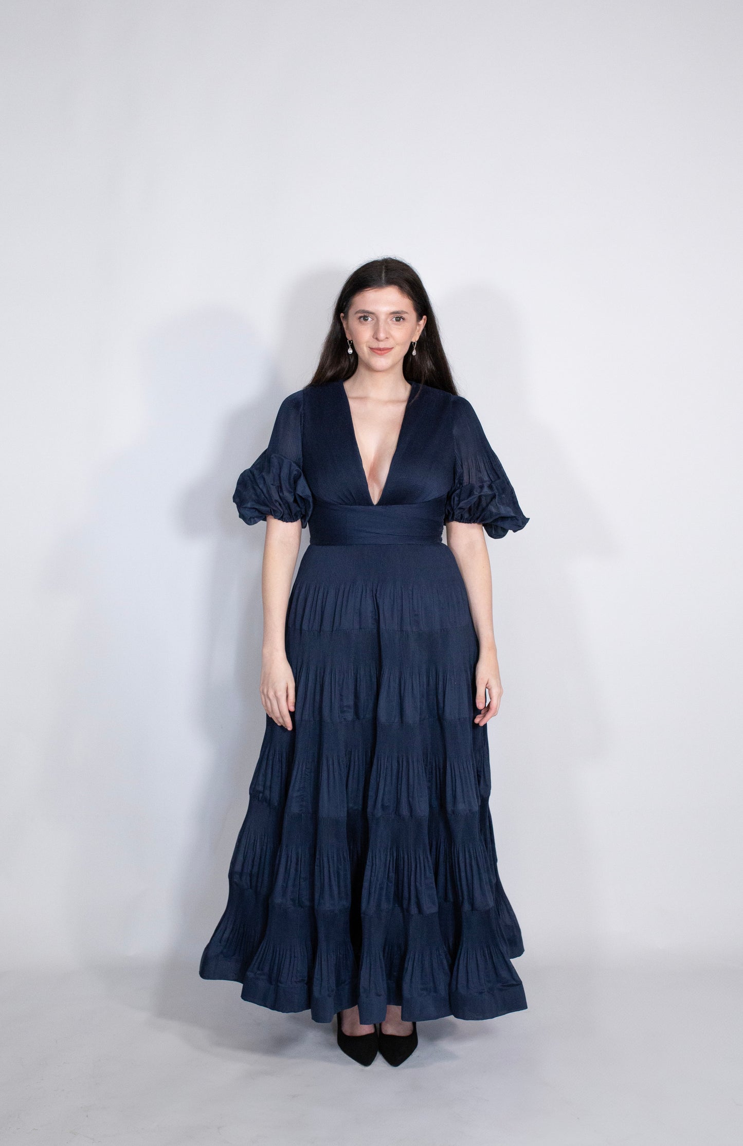 Zimmerman | Pleated Midi Dress | Navy