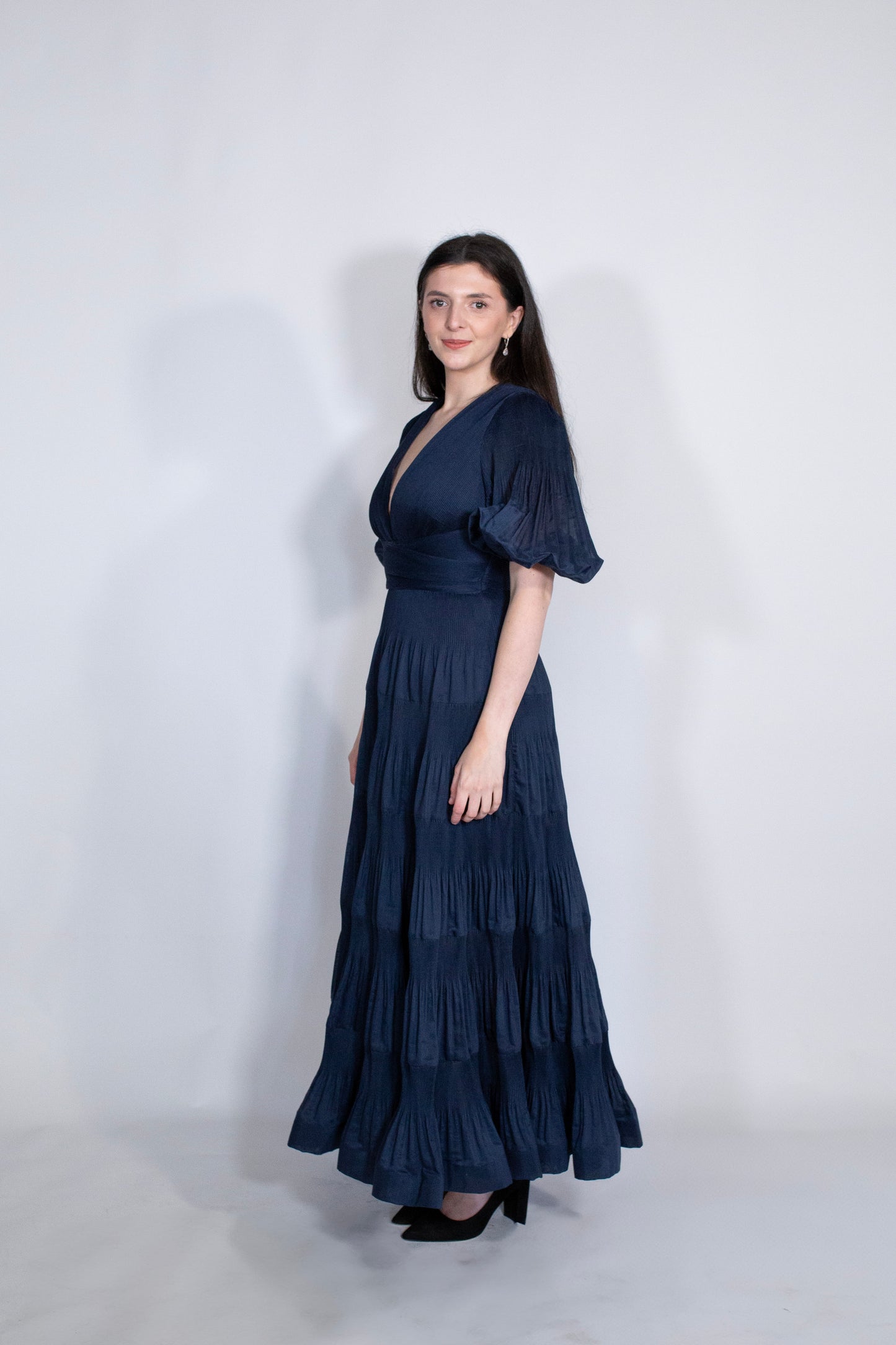 Zimmerman | Pleated Midi Dress | Navy